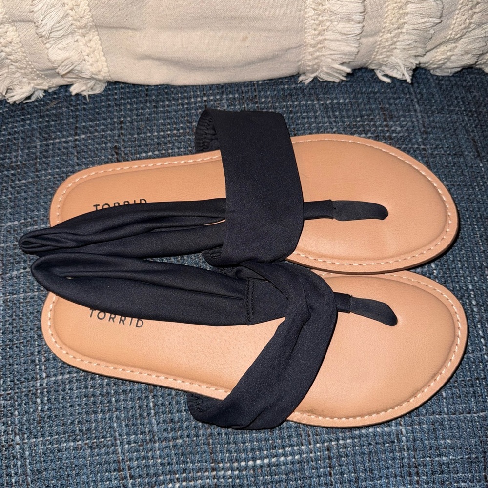 Torrid Black and Tan Women's Sandals - Picture 3 of 6
